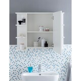 thumbnail of Hängeschrank WL5.754 Weiß 80x64,5x20cm Spanplatte Spiegelschrank Modern, Design Badregal Freischwebend, Schränkchen mit Spiegel, Badezimmerschrank