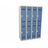 thumbnail of Vinco - Vestiaire monobloc multicases  4 colonnes / 2 portes superposées h180 x l120 gris/bleu
