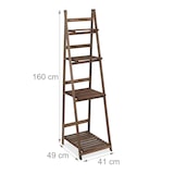 thumbnail of Relaxdays Blumentreppe, 4-stufig, Blumenleiter Holz, klappbar, Leiterregal Pflanzen, HBT: 160 x 41 x 49 cm, dunkelbraun