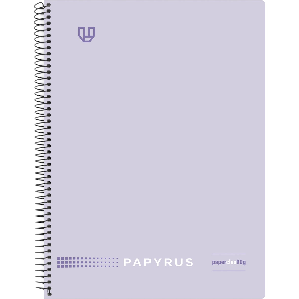 Pack 5 Cuadernos Polipropileno tamaño folio 80 hojas 90 gramos Cuadrícula 5x5 Lavanda soft