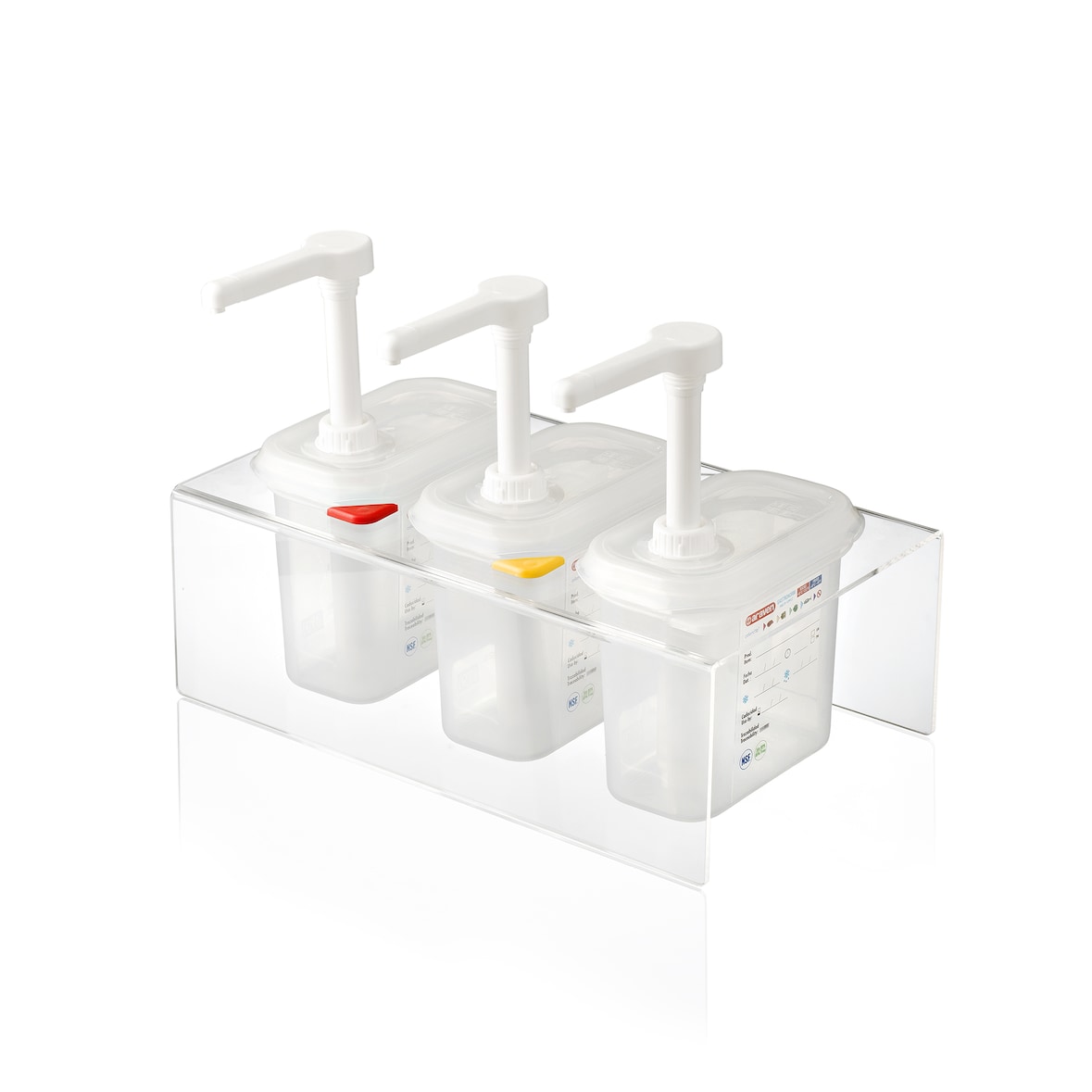 Araven Set 3 Dispensadores De Salsas  Gn1/9 Transparente