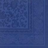 thumbnail of Serviettes "ROYAL Collection" pliage ¼ 40 cm x 40 cm bleu foncé "Ornaments"