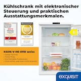 thumbnail of Exquisit Kühlschrank ohne Gefrierfach, 134 Liter, Schnellkühlen, Alarmfunktion, Vollraumkühlschrank 55 cm Breite, KS516-V-HE-011D weiss