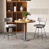 thumbnail of COSTWAY Juego de 2 taburetes giratorios, taburetes acolchados con respaldo y reposapiés