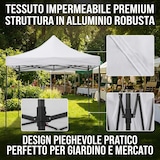 thumbnail of HEMAX, Gazebo Pieghevole EasyFlex Impermeabile Bianco Giardino Mercato 3x3m