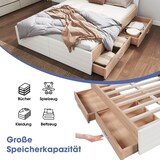 thumbnail of Stauraumbett 140x200 cm Holz Weiß mit 2 Schubladen Lattenrost geräumiger Stauraum modernes Schlafzimmerbett einfach montierbar