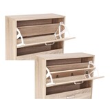 thumbnail of UAC Schuhschrank 120 x 60 x 24 cm, mit 3 Klappen, Schuhkipper, Schuhregal mit 3 Ebenen, Trennwände verstellbar, Schuhkommode, Eichen-Optik