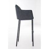 thumbnail of Décoshop26 - Tabouret de bar avec repose-pieds et dossier en tissu gris foncé et pieds métal noir 10_0001174
