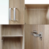 thumbnail of Helloshop26 - Guarda-roupa moderno para quarto peça de armazenamento atemporal 5 prateleiras 3 gavetas + espelho MDF 176 x 120 x 52 03_0006369