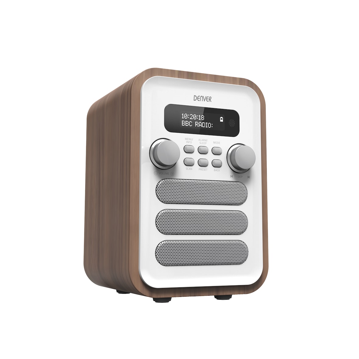 Denver DAB-48WHITE Radio Persönlich Digital Weiß, Holz