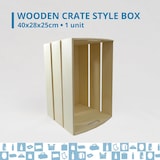 thumbnail of Caixa de Madeira Estilo Cesta 40x28x25 cm - Versátil: Arrumação de Brinquedos, Cesto para Legumes, Organização de Fotos, Livros e Vinis