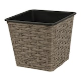 thumbnail of 3 Blumentöpfe 12-18cm Kunststoff eckige Pflanzgefäße Blumenübertöpfe Aussenbereich & Innenbereich Blumentopf Pflanzentopf Garten Deko Braun