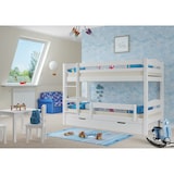 thumbnail of Kinderstockbett Etagenbett Kiefer weiß 90x200 Massivholz-Bettgestell ohne Rollrost 60.10-09WoR