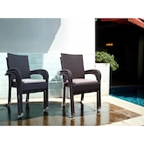 thumbnail of METRO PROFESSIONAL Cadeira de exterior empilhável Mohim,com braços e almofada, rattan PE, preto