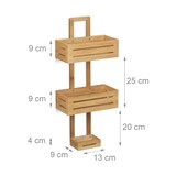 thumbnail of Relaxdays Duschregal Bambus, HxBxT:65x28x15,5cm, Holz, Hängeregal mit 3 Ablagen, Duschkorb, Badregal, natur