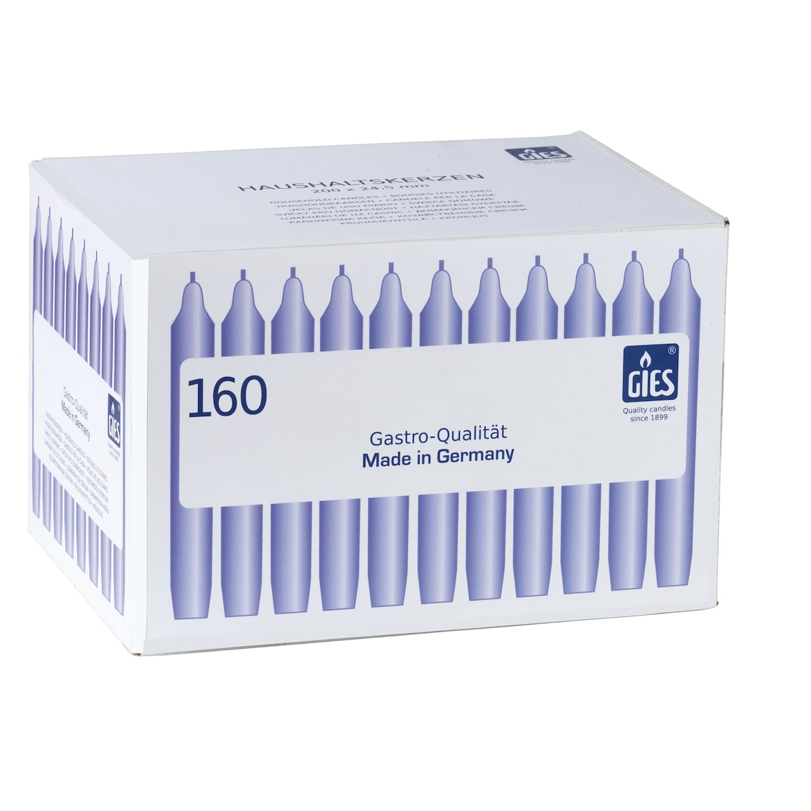 Gies Haushaltskerzen 160er-Karton weiss