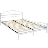 thumbnail of tectake Letto in metallo con rete a doghe dal design romantico - 200 x 140 cm, bianco/bianco - 404517