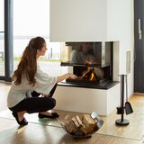 thumbnail of Relaxdays Kaminholzkorb Edelstahl, Feuerholzkorb modern, Brennholzkorb Metall, Holzlege, HxBxT: 16 x 41 x 33 cm, silber