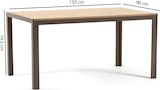 thumbnail of Rechteckiger Innentisch 150x90 cm mit Aluminiumgestell und Tischplatte in Holzoptik, ideal für Küche und Esszimmer–NOAH-Taupe/Holz
