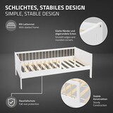 thumbnail of ML-Design Kinderbett 80x160 cm Weiß-Natur, Holzbett mit Lattenrost & Rausfallschutz, Jugendbett aus massivem Kiefernholz, Montessori Einzelbett