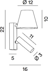 thumbnail of Reverse - 6W LED-Wandleuchte für Schlafzimmer aus Metall, 3000K, 480lm, verstellbar, Licht im Diffusor - Perenz - Weiß