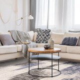 thumbnail of Velours-Teppich | 200x290 cm, 1,1 cm Florhöhe | Dunkelblau | Moderne Linien | Strapazierfähig | Wohnbereich | TIBER-Orte Kollektion | Kadima Design