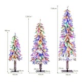 thumbnail of COSTWAY Árvore de Natal artificial, conjunto de 3, árvore de Natal com iluminação e neve, árvore de Natal de 90/120/150 cm