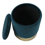 thumbnail of Samthocker Ø 31 H 38 cm Velour Hocker mit Stauraum u. Deckel - Deko Hocker Samt Pouf : smaragd