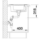 thumbnail of Blanco Silgranit Spülbecken mit Restebecken und Abtropffläche, Metra 6 S, schwarz 1000 x 500 mm