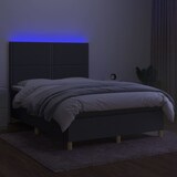 thumbnail of vidaXL Boxspringbett mit Matratze & LED Dunkelgrau 140x200 cm Stoff