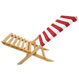 thumbnail of Klappstuhl Strandstuhl Anglerstuhl Gartenstuhl Stuhl zum Zusammenstecken rot-weißem Bezug V-10-353