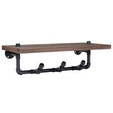 thumbnail of Wandgarderobe HWC-C45, Ablageregal Hängegarderobe Garderobenpaneel, Industriedesign braun