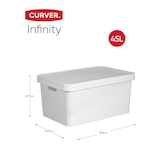thumbnail of CURVER Archivboxen INFINITY, 58 x 40 x 43 cm, 45L, mit Deckel, weiß, 3 Stück 