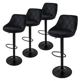 thumbnail of ML-Design Barhocker 4er-Set Schwarz – höhenverstellbare Drehstühle aus Samt mit Rückenlehne und Fußstütze, gepolstert, 360° drehbar, modern für Küche