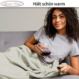 thumbnail of Kuscheldecke Grau 150x200 cm Wolldecke Fleece extra weiche Wohndecke Sofa