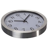 thumbnail of Horloge murale, rond, analogique, 30 cm, heure radiopilotée (DCF), aluminium, argent