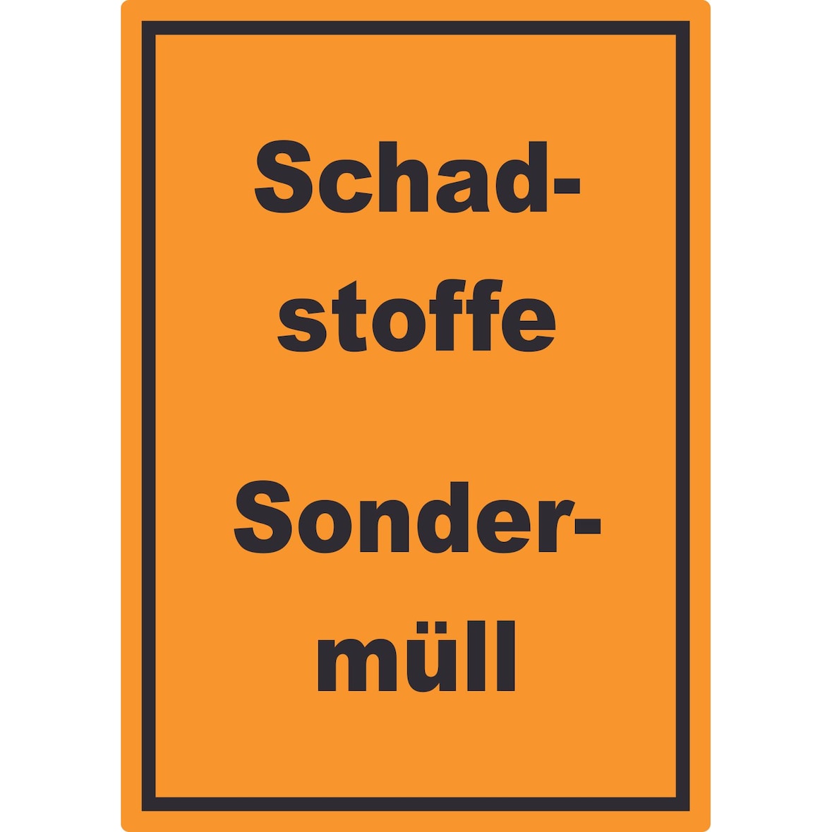 Schadstoffe Sondermüll Mülltrennung Aufkleber mit Text A4 (210x297mm)
