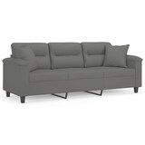 thumbnail of vidaXL 3-Sitzer-Sofa mit Kissen Dunkelgrau 180 cm Mikrofasergewebe