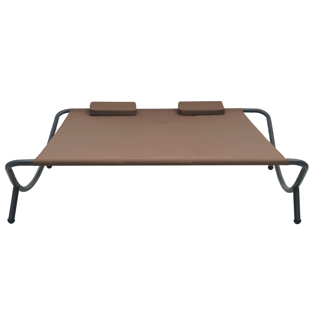 vidaXL Outdoor-Loungebett Stoff Braun