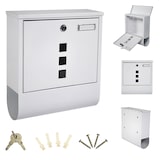 thumbnail of Briefkasten Wandbriefkasten Postkasten inkl. Zeitungsrolle Namensschild weiß B1