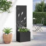 thumbnail of vidaXL Blumentopf mit dekorativem Paneel Schwarz 50 x 140 cm