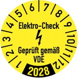 thumbnail of Dreifke® Jahresprüfplakette, Elektro-Check Geprüft gem. VDE, gel - 30 mm Folie selbstklebend, 10 St