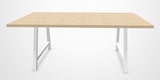 thumbnail of BURONOMIC Table Coworking L200 P120 H74 épaisseur 38mm en chêne fil sur pied trapèze blanc