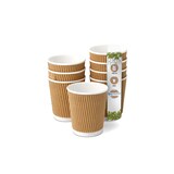 thumbnail of BIOZOYG 100 Stück Riffelbecher 100ml / 4oz Espresso Pappbecher, Braune Einwegbecher, Nachhaltig, Biologisch Abbaubar, Einwegbecher