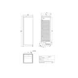 thumbnail of Frigorífico profissional de 1 porta, aço inoxidável, refrigeração estática recirculada, 186 x 60 x 64 cm, com fechadura, 400L, Polar Série C PC004