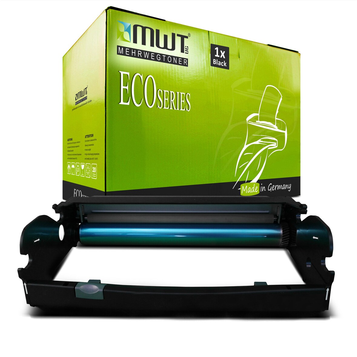 1 Mehrwegtoner kompatible Bildtrommel ersetzt Lexmark 00X203H22G Schwarz