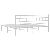 thumbnail of vidaXL Bedframe met hoofdbord metaal wit 193x203 cm