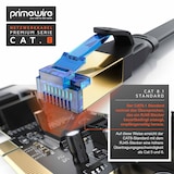 thumbnail of Primewire Flachbandpatchkabel CAT 8 - Gigabit Ethernet LAN Kabel - 40 Gbit/s - S/FTP PIMF Schirmung - Netzwerkkabel - 15m