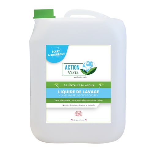Action verte liquide de lavage Ecocert 10 Kg - pour lave-vaisselle