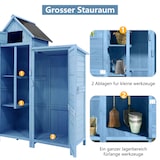 thumbnail of Merax Gerätehaus Gartenschrank Geräteschuppen Geräteschrank，118 x 54 x 173 cm, auch für kleine Gärten geeignet, Blau, PVC-Dach
